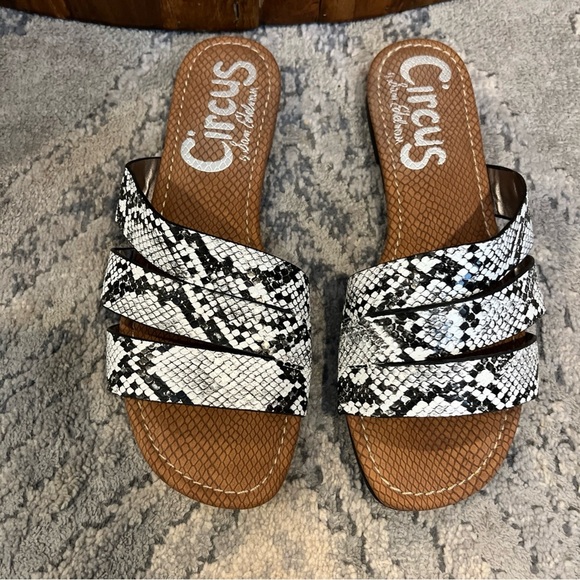 SAM EDELMAN Circus Brianna Snake Print Sandals Size 8 - Picture 3 of 7